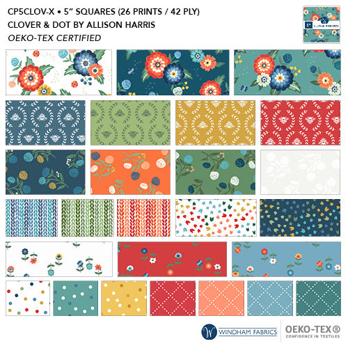 Windham Fabrics Clover & Dot 5x5 Squares