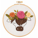 Leisure Arts Floral Cow Embroidery Kit