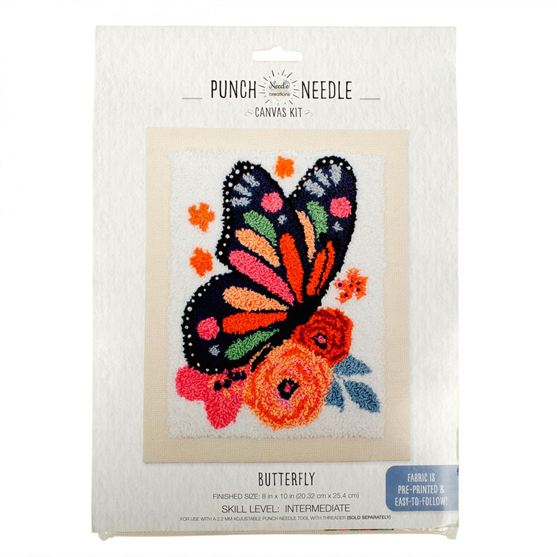 Punch Needle Canvas Butterly Kit