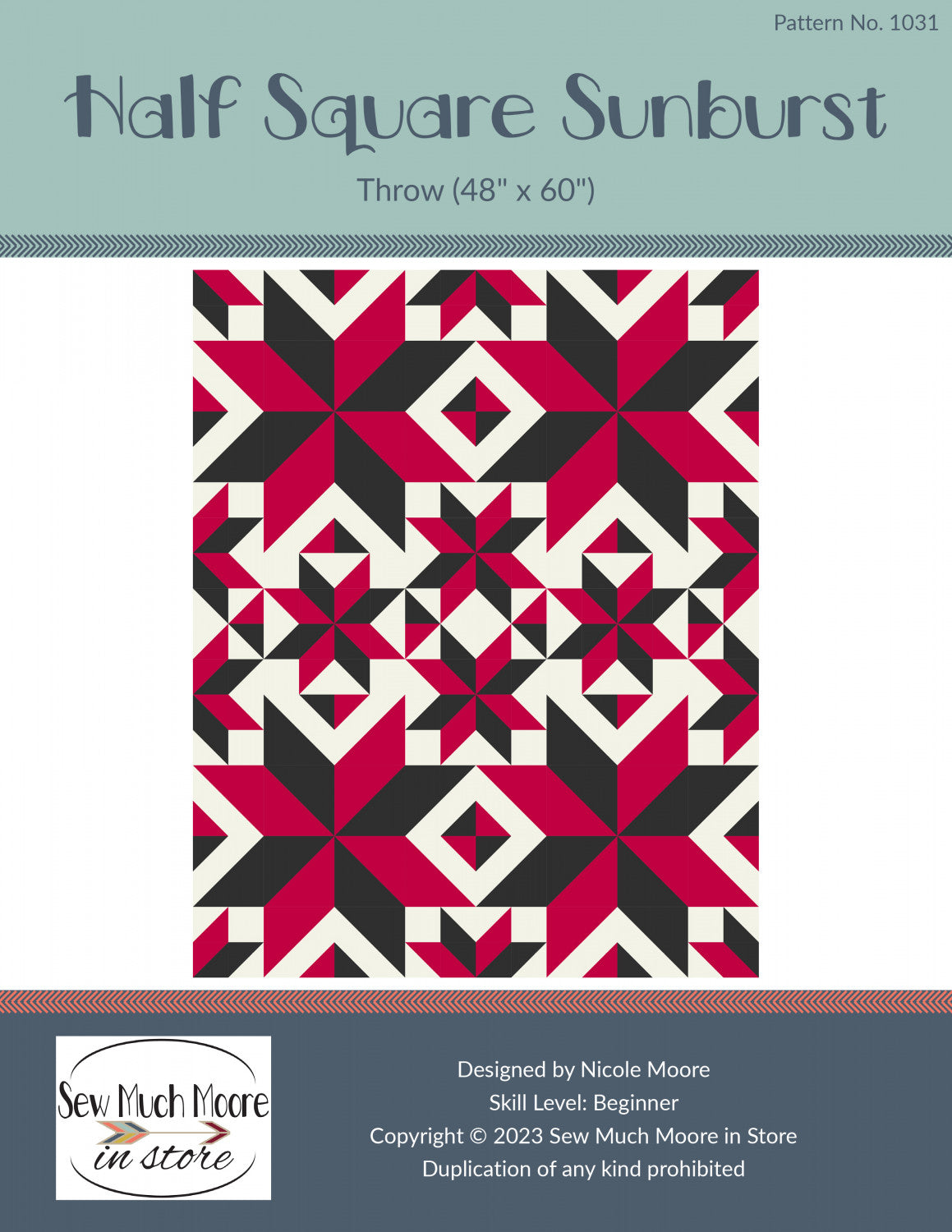Half Square Sunburst Quilt Pattern