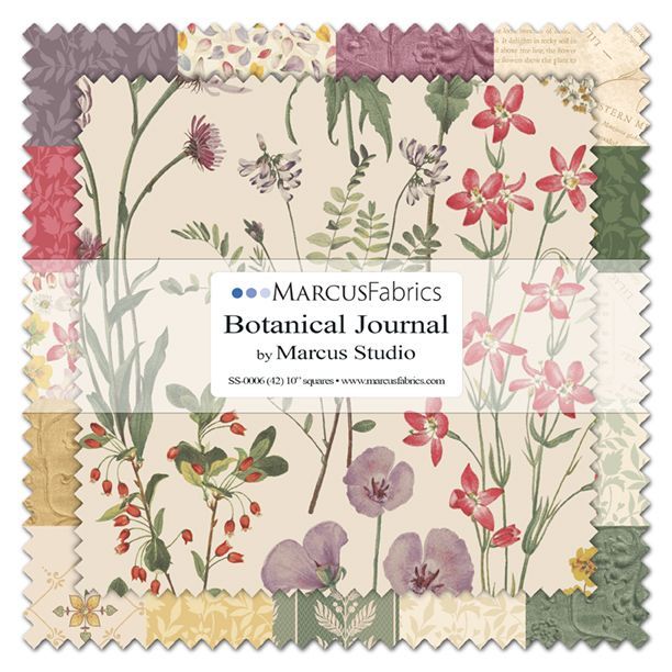 Marcus Fabrics Botanical Journal 10" x 10" Squares