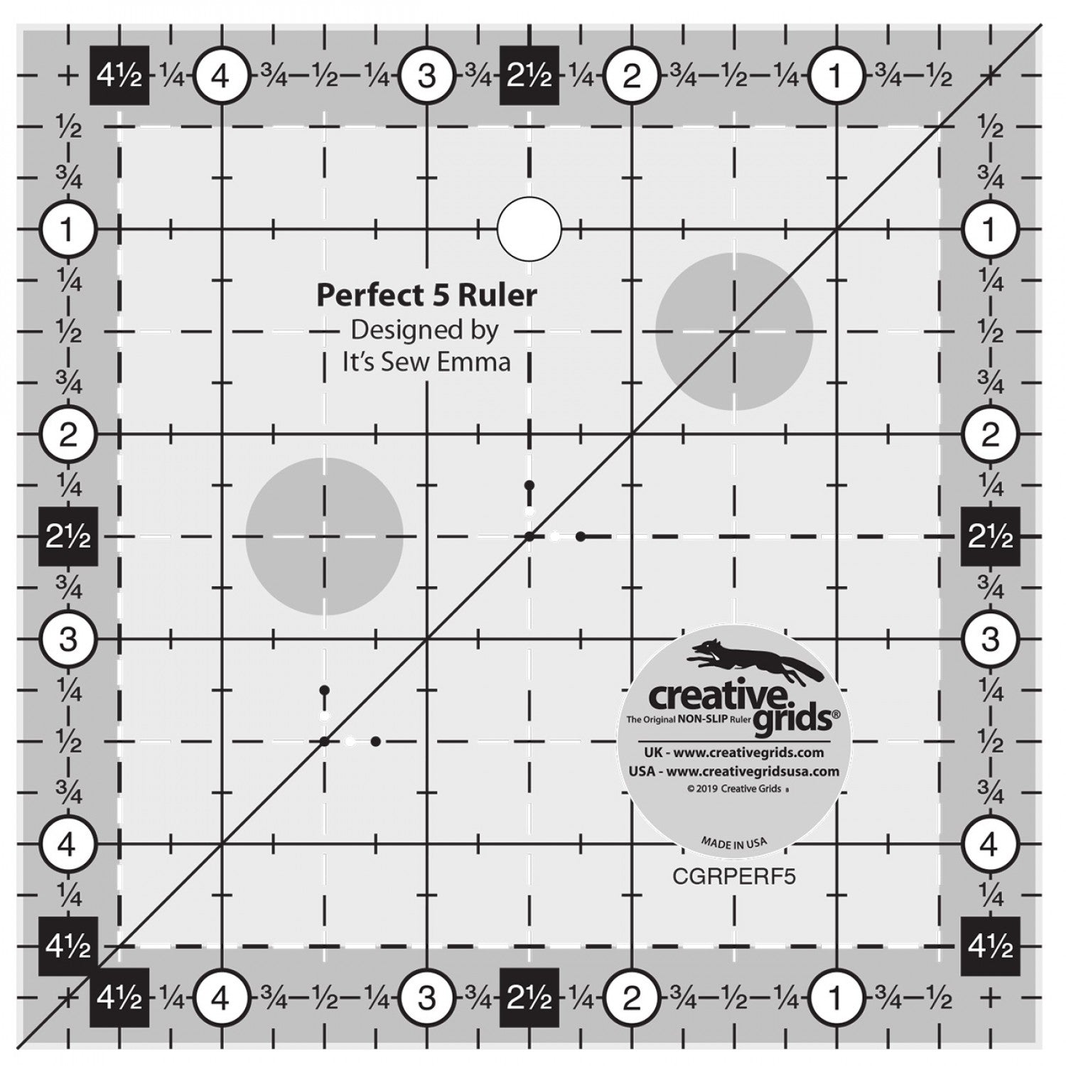 Creative Grids Half Square 4 in 1 Triangle Ruler