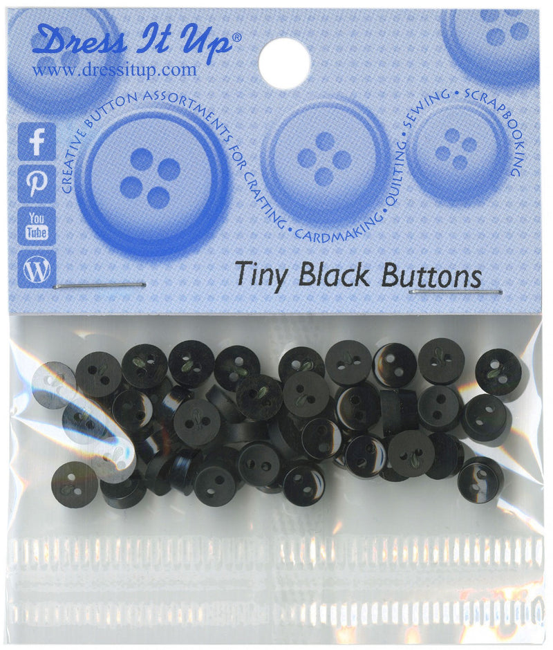 Dress It Up Sew Tiny Black Buttons