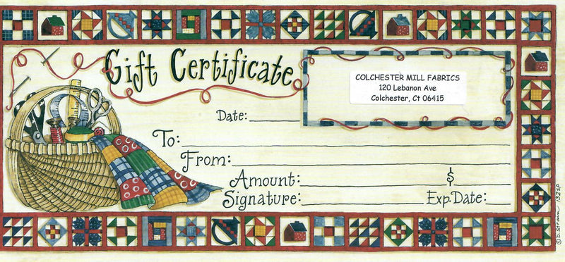 Gift Certificate - In Store Purchases