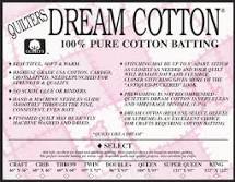 Quilters Dream Select Cotton Batting Queen Size White