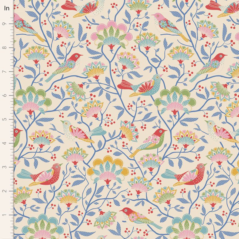 Tilda Jubilee Creme Bird Tree Fabric
