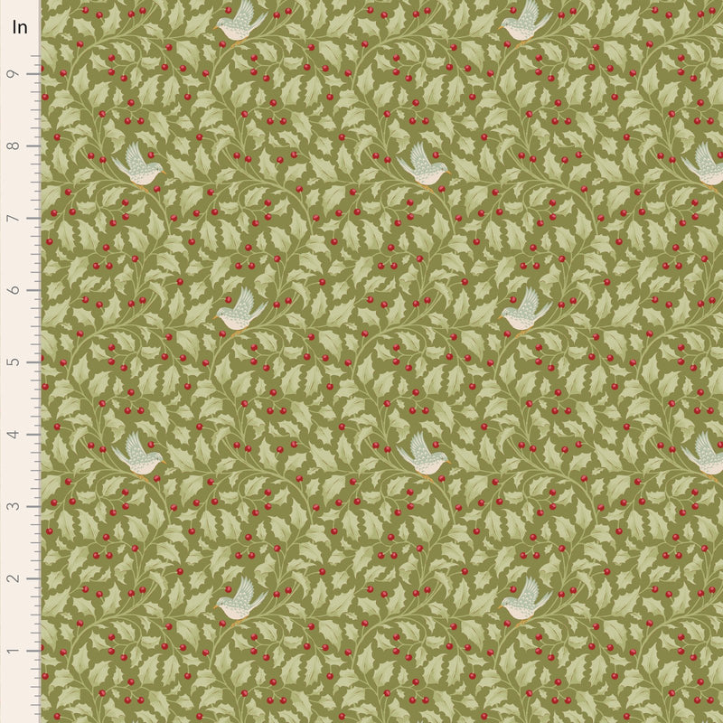 Tilda Merry Little Christmas Holly Moss Fabric