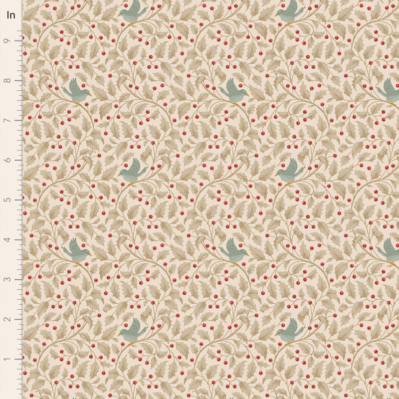 Tilda Merry Little Christmas Holly Clay Fabric