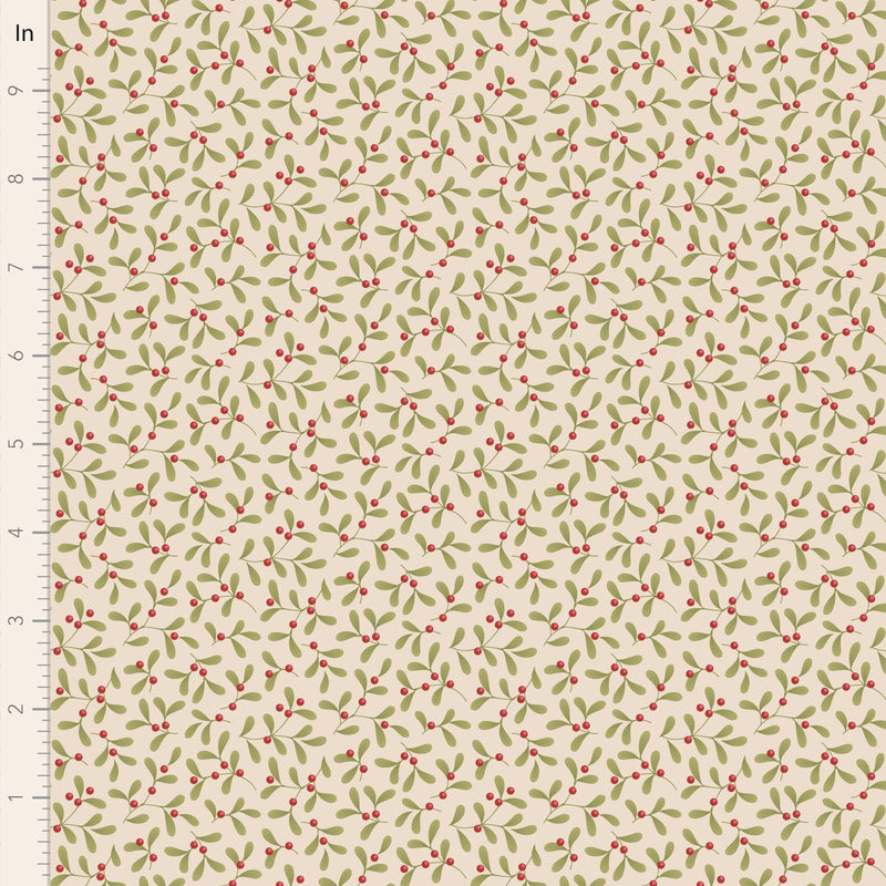 Tilda Merry Little Christmas Mistletoe Cream Fabric
