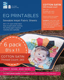 Cotton Satin Inkjet Fabric Sheets