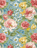 Wilmington Prints Blushing Meadow Blue Floral Wide Back Fabric