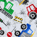 A.E. Nathan Co. Comfy Flannel Construction Equipment Gray Fabric