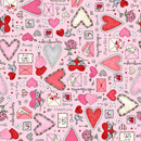 Maywood Studio I Heart You Pink Fabric