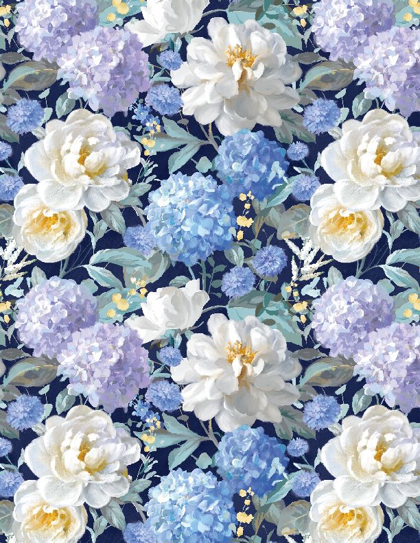 Wilmington Prints Morning Blooms Packed Floral Fabric