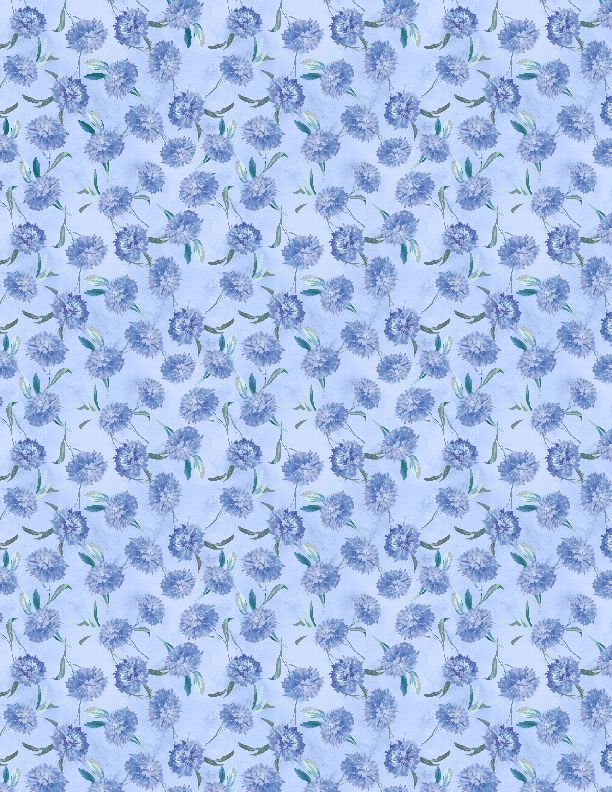 Wilmington Prints Morning Blooms Small Floral Toss Blue Fabric