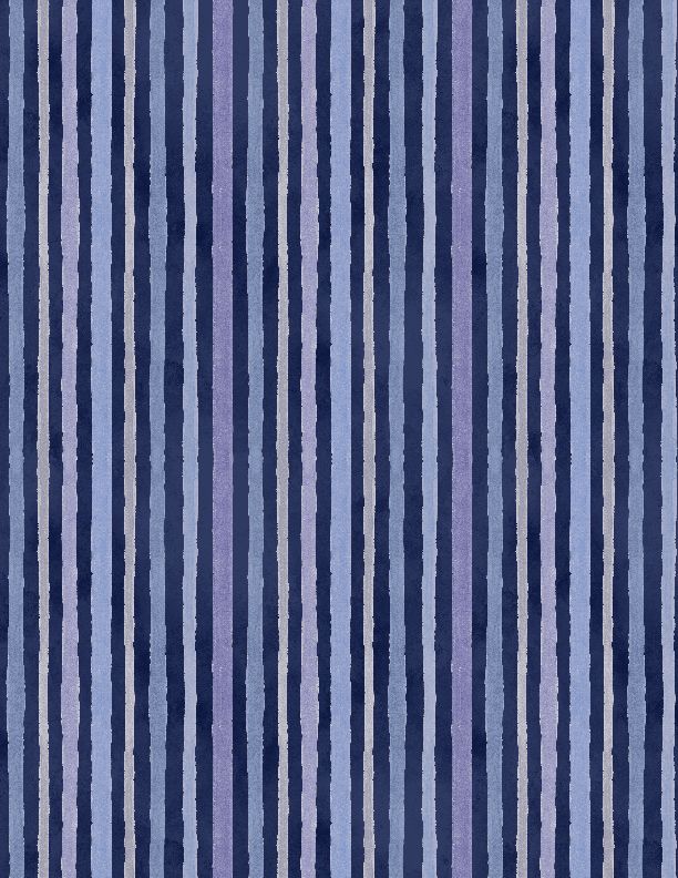 Wilmington Prints Morning Blooms Stripes Navy Fabric