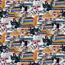 Henry Glass Quilted Kitties Midnight Blue Packed Kitties Fabric