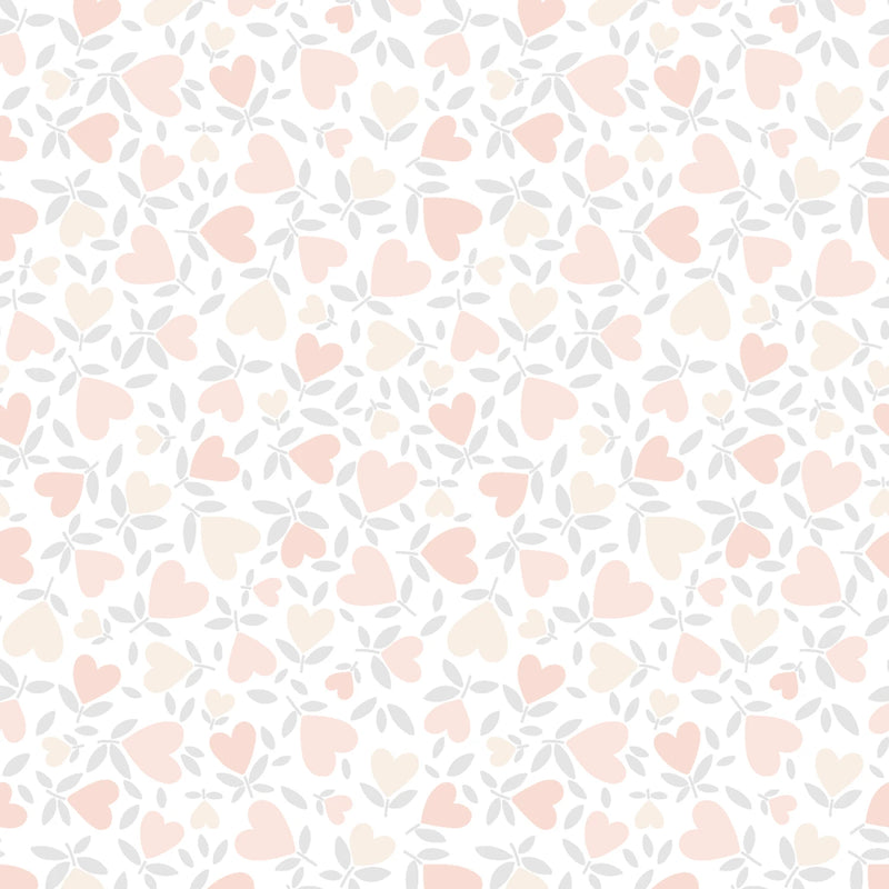 Maywood Studio Honey Bunny Hearts Light Pink Fabric