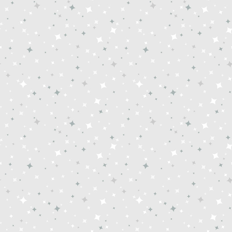 Maywood Studio Honey Bunny Stars Light Gray Fabric