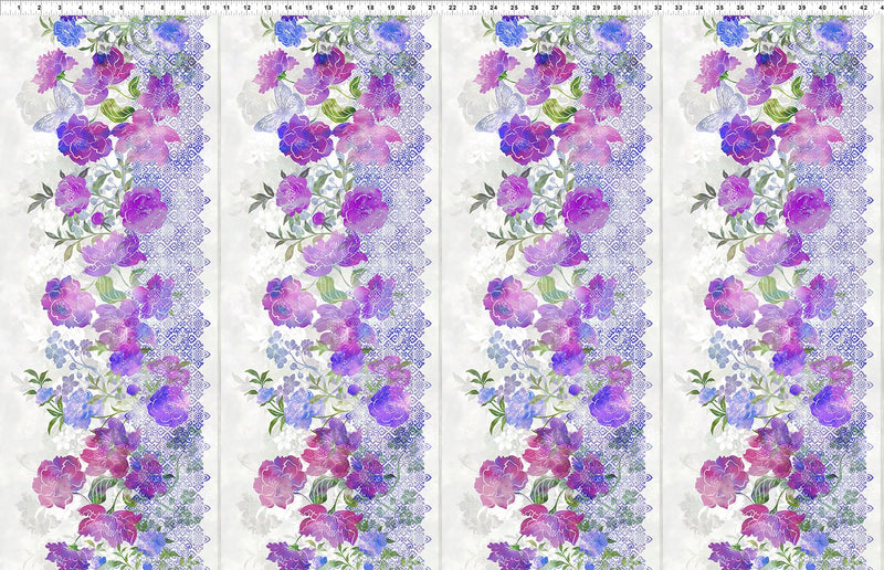 In The Beginning Fabrics Ethereal Purple Border Fabric