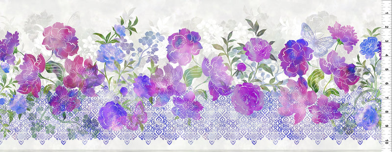 In The Beginning Fabrics Ethereal Purple Border Fabric