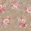 Maywood Studio Meadow Blush Bouquet Dark Tan Fabric
