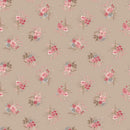 Maywood Studio Meadow Blush Small Bouquet Tan Fabric