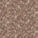 Maywood Studio Meadow Blush Birds And Butterflies Brown Fabric