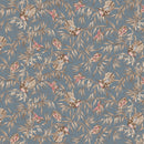 Maywood Studio Meadow Blush Birds And Butterflies Blue Fabric