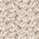 Maywood Studio Meadow Blush Birds And Butterflies White Fabric