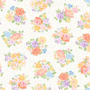 Maywood Studio Gathering Sun Bouquets White Fabric