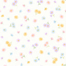 Maywood Studio Gathering Sun Tossed Floral White Fabric