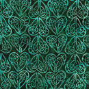 Island Batik Limerick Green Spinach Celtic Hearts Batik Fabric