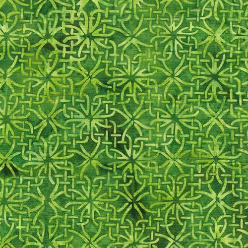 Island Batik Limerick Green Frog Celtic Medium Square Batik Fabric