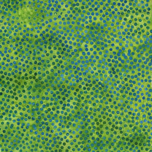 Island Batik Limerick Green Lemongrass Spots Batik Fabric