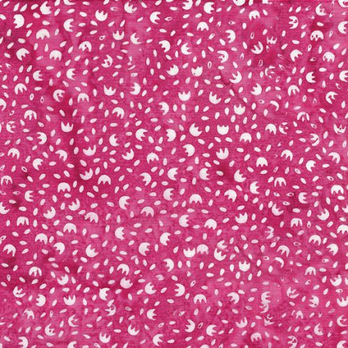 Island Batik Vintage Charm Pink Raspberry Flower Seeds Batik Fabric