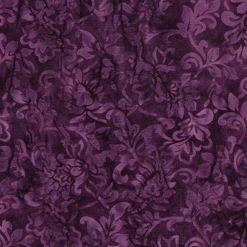 Island Batik Magenta Dusk Floral Purple Wine Batik Fabric