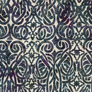 Island Batik Magenta Dusk Ornate Scroll Neutral Champagne Batik Fabric