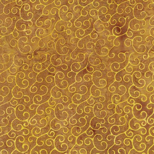 Island Batik Magenta Dusk Swirl Gold Ochre Batik Fabric