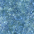 Island Batik Stone Strata Tiger Eye Blue Teal Denim Fabric