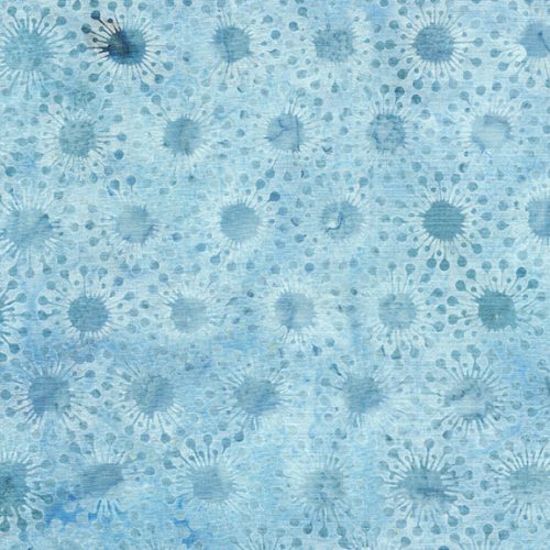 Island Batik Heavy Metal Blue Sky Circle Dots Batik Fabric