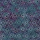 Island Batik Heavy Metal Blue Purple Geometric Flower Batik Fabric