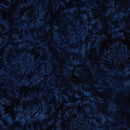 Island Batik Countryside Charm Large Floral Blue Storm Batik Fabric
