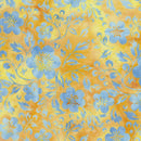 Island Batik Countryside Charm Flowers and Leaves Yellow Amber Batik Fabric