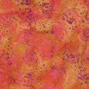 Island Batik Everbloom Flowers And Dots Pink Purple Orange Batik Fabric