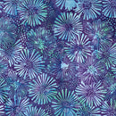 Island Batik Secret Garden Daisies And Dots Blue Purple Batik Fabric