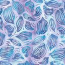 Island Batik Secret Garden Wavy Leaves Blue Purple Batik Fabric