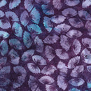 Island Batik Secret Garden Petals Purple Boysenberry Batik Fabric