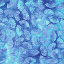 Island Batik Secret Garden Petals Blue Turquoise Purple Batik Fabric