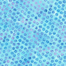 Island Batik Secret Garden Small Flowers Blue Mystic Batik Fabric